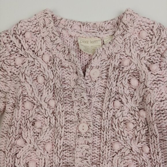 Petit Lem Cable Knit Bobble Cardigan 12 Months - Picture 5 of 12